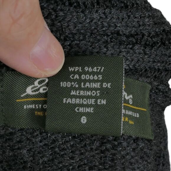 Eddie Bauer Womens Sweater Size L Gray 100% Merino Wool V-Neck Long Sleeve - Picture 7 of 9